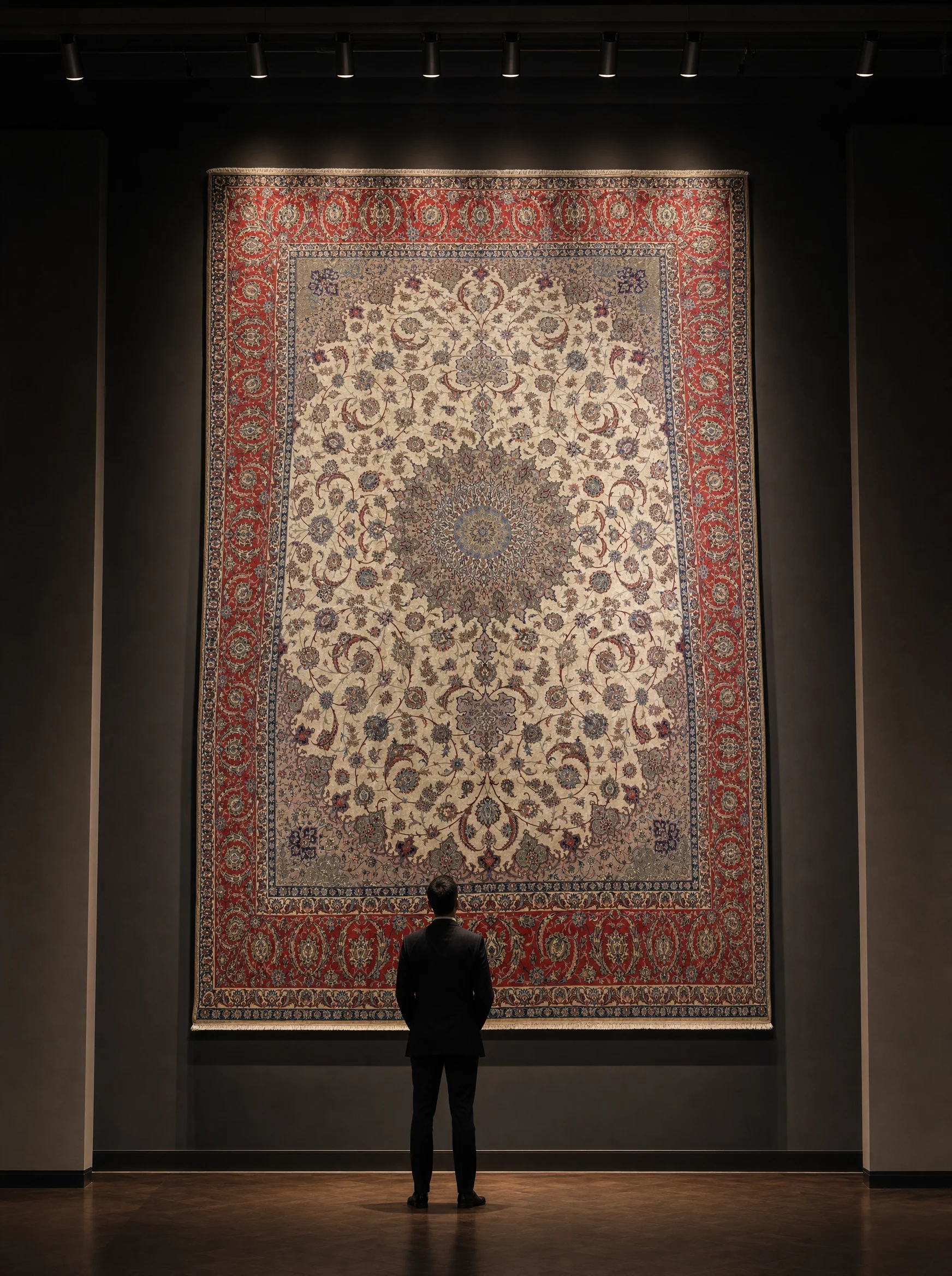 Hand-selecting Persian carpets in Iran